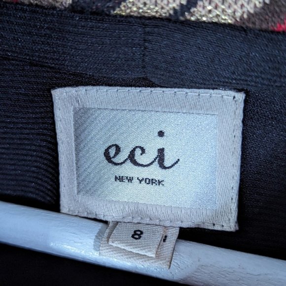 Eci red & gold brown button front jacket size 8 - Picture 5 of 8